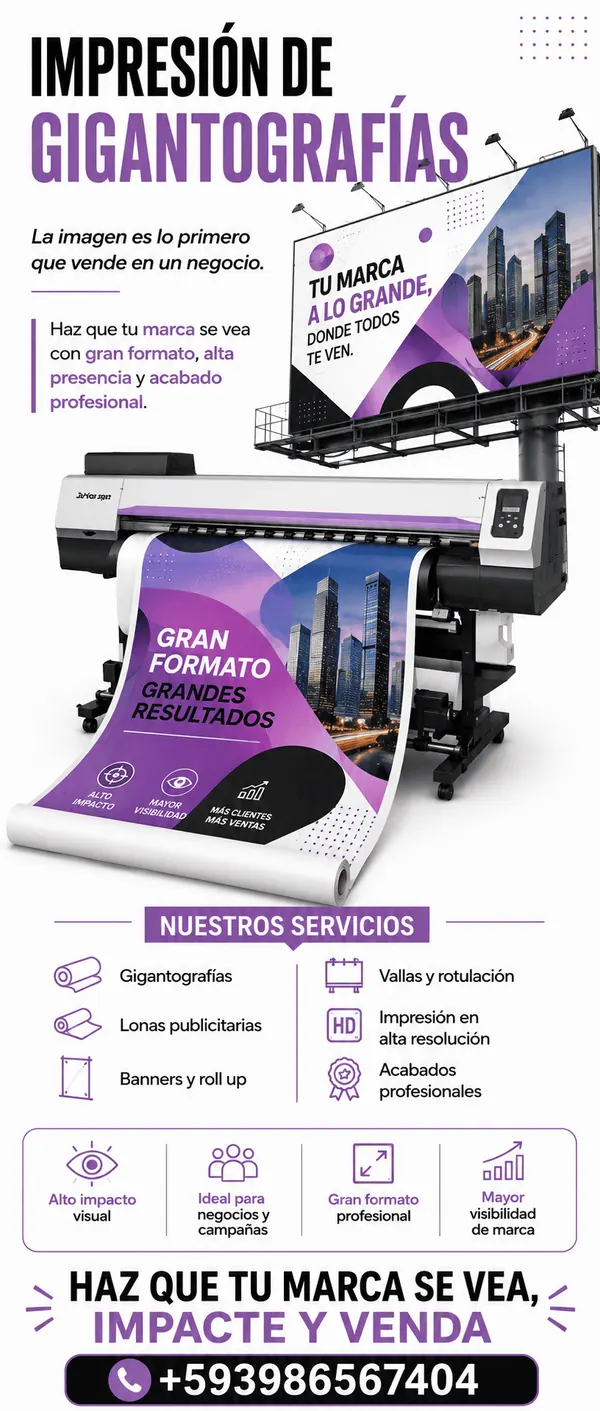 Afiche de IMPACTO: impresión de gran formato y vallas