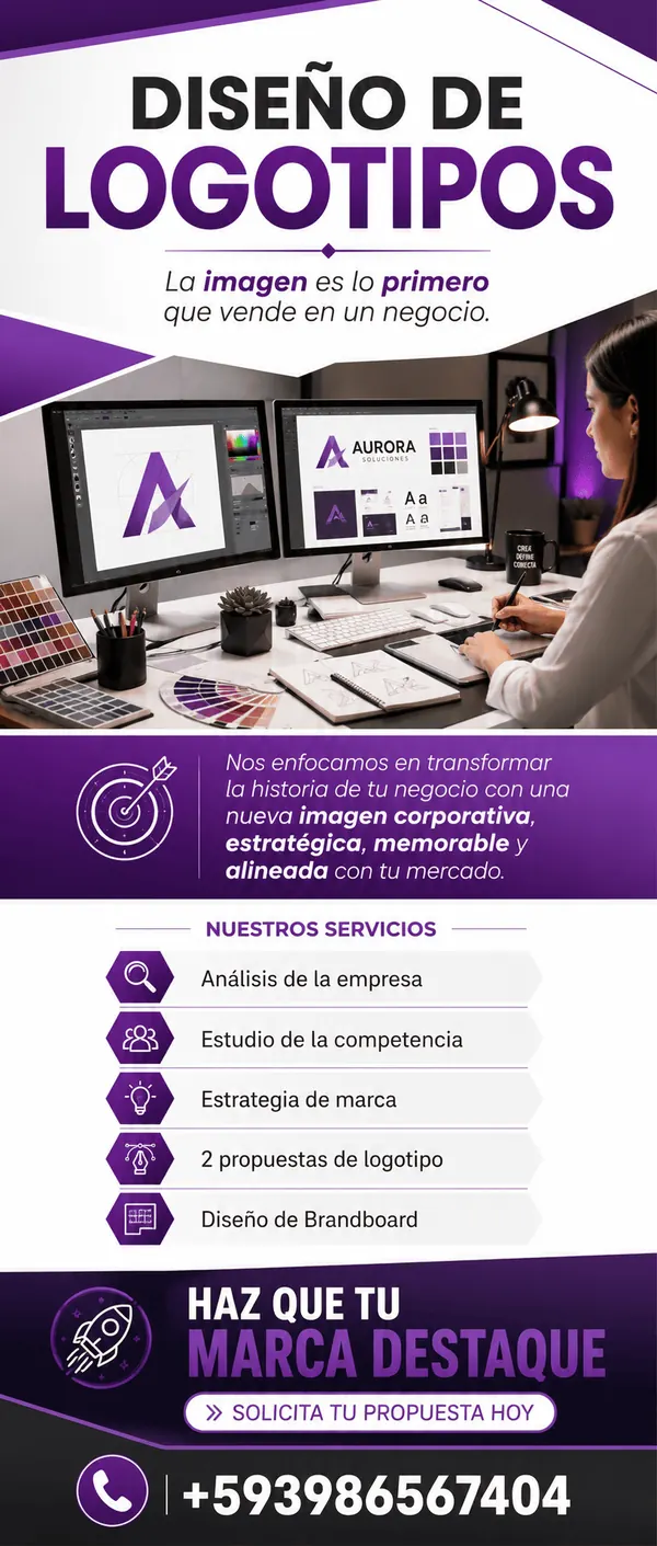 Afiche de IMPACTO: diseño de logotipos y servicios de identidad